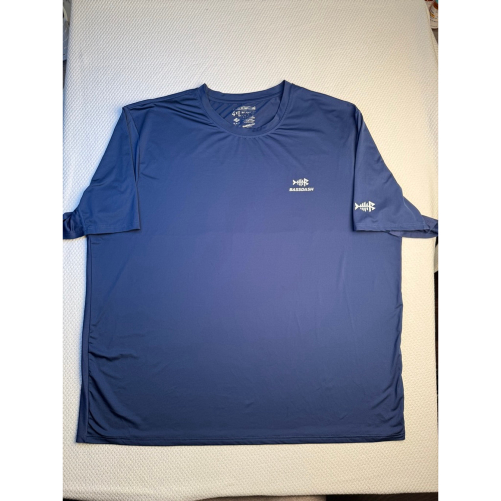 Bassdash Blue Short Sleeve Fishing Shirt 4XL UPF 50+ Moisture Wicking Performanc